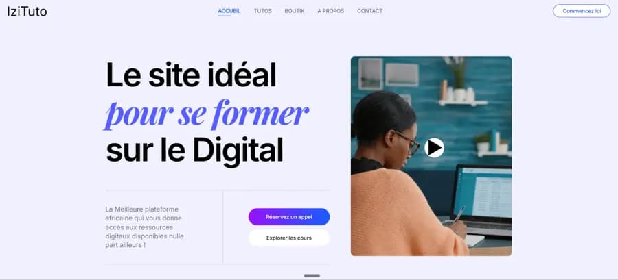 Aperçu du site IziTuto